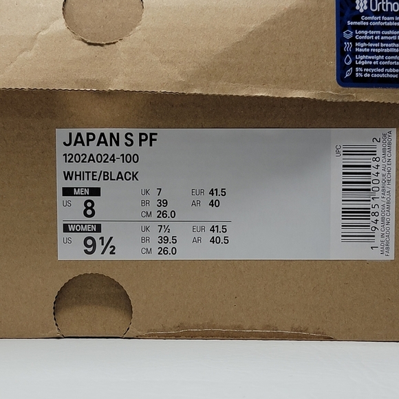 ASICS Japan S Pf White/black Size Men’s Size 8 Women’s 9.5  1202A024-100 New - Picture 5 of 11